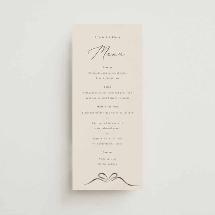"Bow" - Menus in Tuxedo by Corinne Malesic - Front