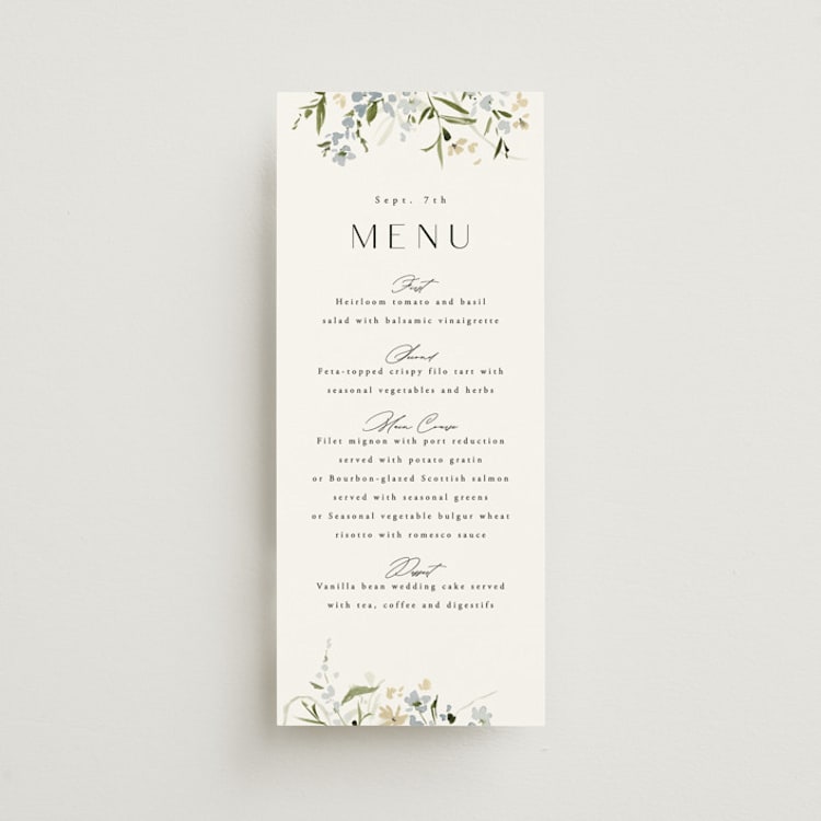 "Fleur" - Menus in Lily by Everett Paper Goods - Front