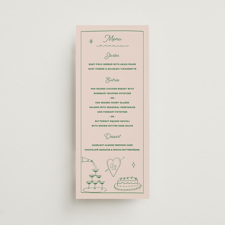 "Crazy Little Thing Called Love" - Menus in Avocado by Helena Vitto - Front