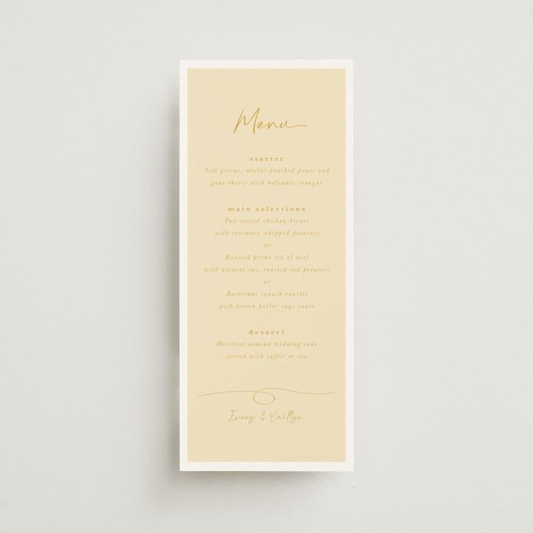 "Ink scribble" - Menus in Honey by Adelyn T. - Front