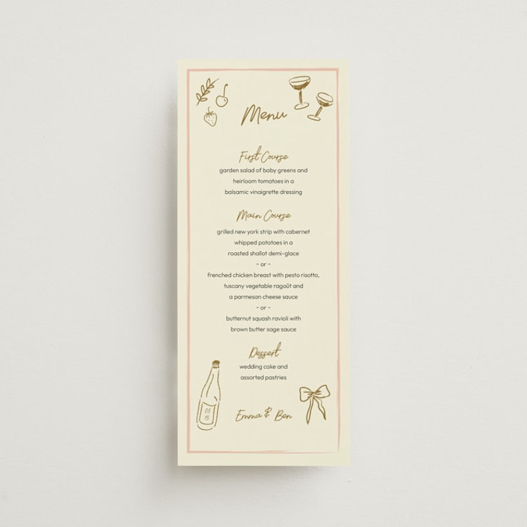 "Handwritten Letter" - Menus in Butterscotch by Helena Vitto - Front