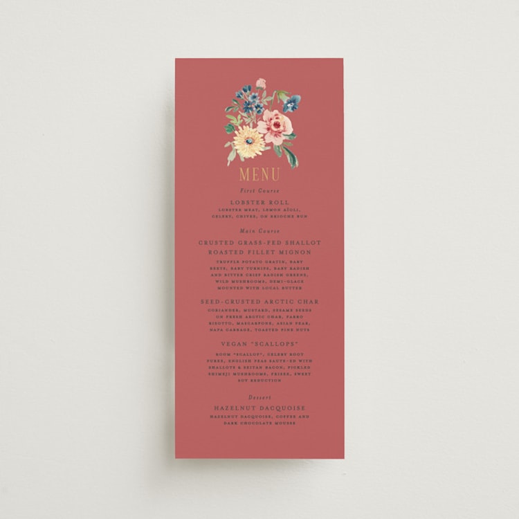 "Ruban en Fleur" - Menus in Rose by Itsy Belle Studio - Front