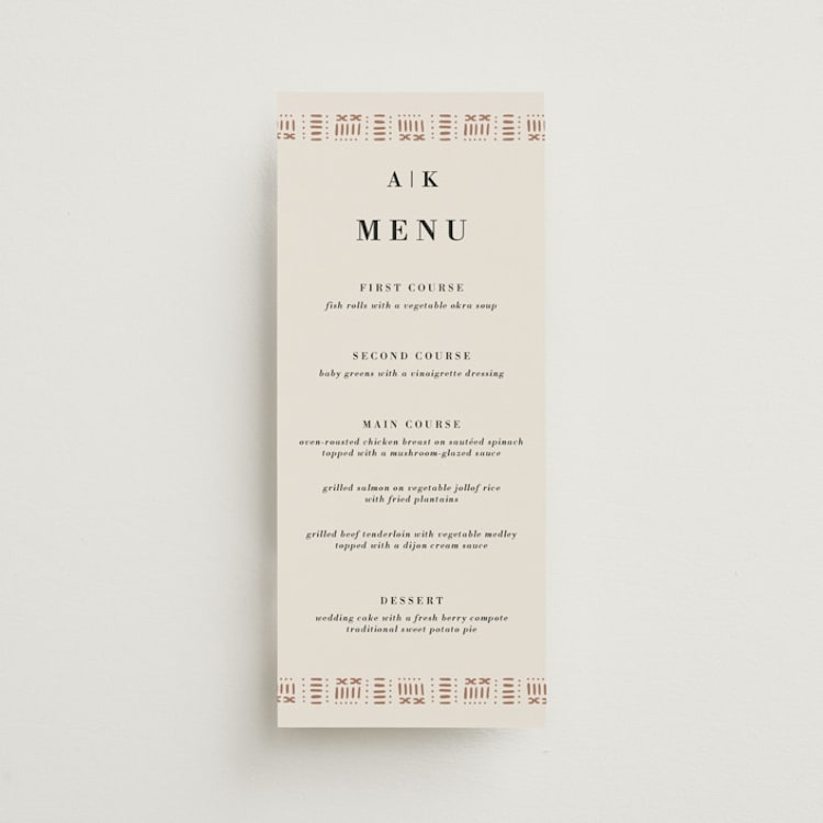 "Amari" - Menus in Ivory by Oma N. Ramkhelawan - Front