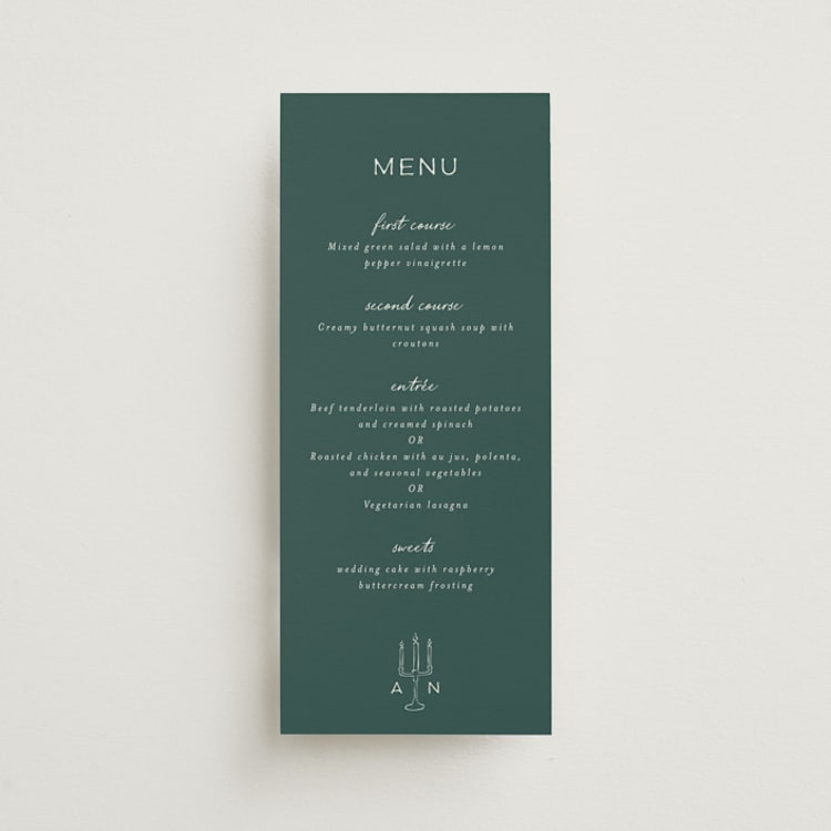 "Pair of Calla Lilies" - Menus in Sage by Leah Bisch - Front