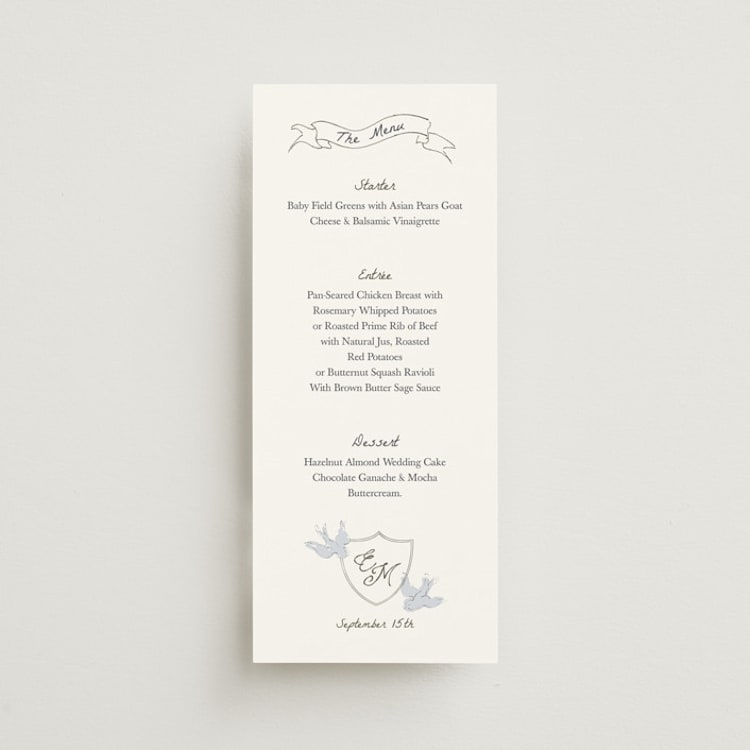"Birds of Paradise" - Menus in Cloud by Helena Vitto - Front