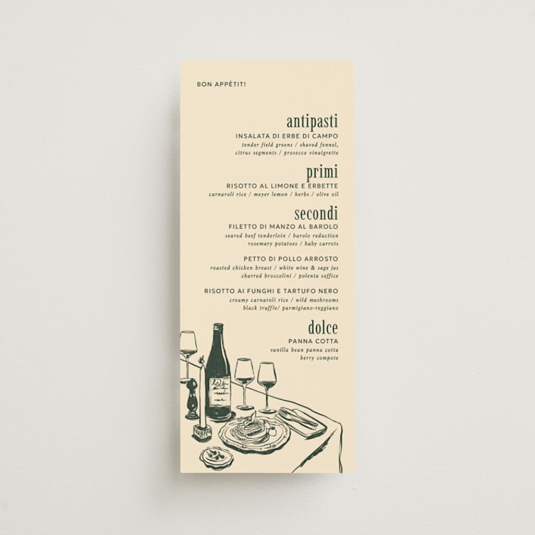 "Whimsy Ink" - Menus in Forest by Daniela Valle Chavelas - Front