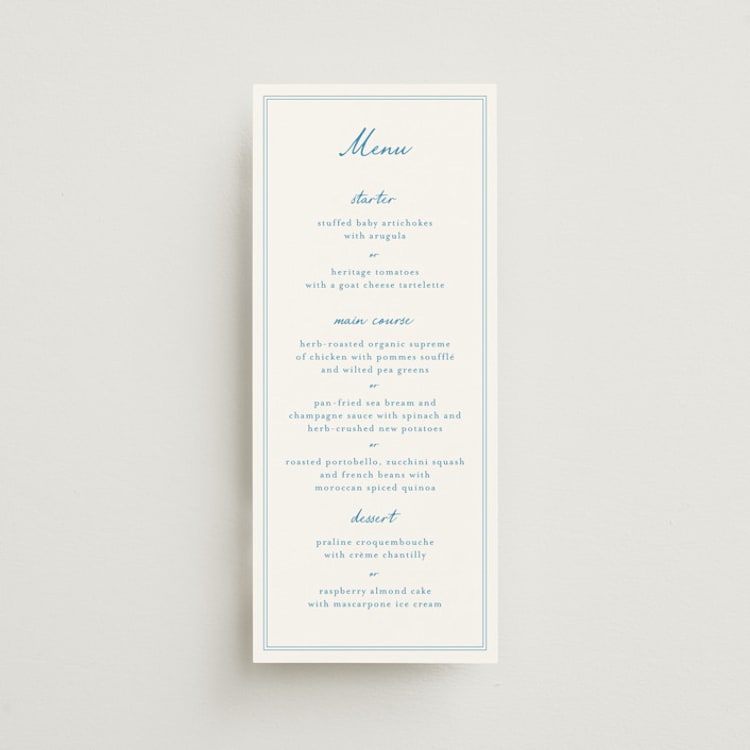 "hortense" - Menus in Sky by Pippa Shaw - Front