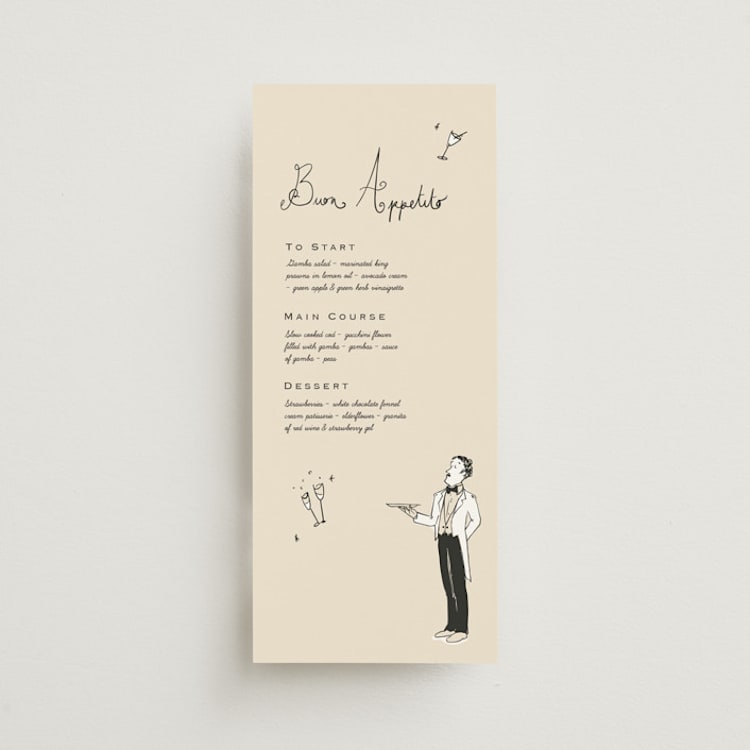 "Buon Appetito" - Menus in Cream by Draft and Wed - Front