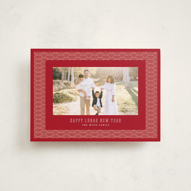 "Chinese New Year" - Lunar New Year Cards in Cranberry by Sherley Ferreira - Front