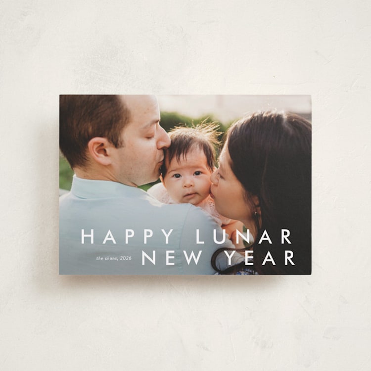 "Happy moments" - Lunar New Year Cards in Cotton by Stacey Meacham - Front