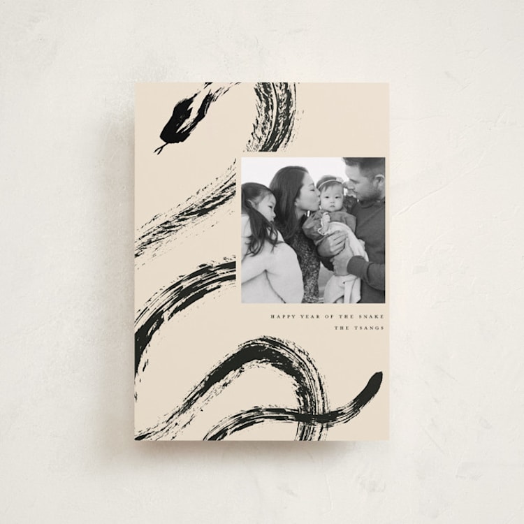 "ink snake" - Lunar New Year Cards in Tea by Vivian Yiwing - Front