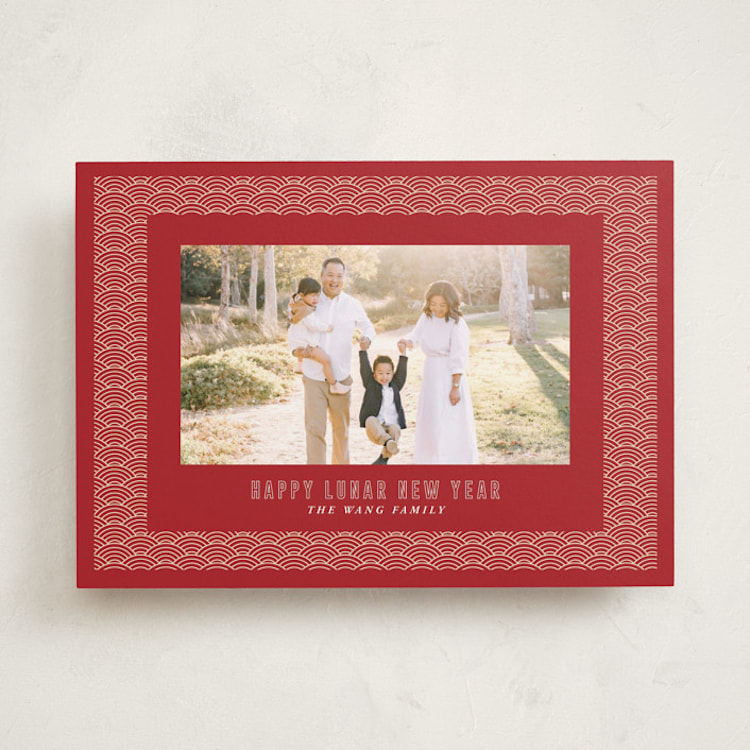 "Chinese New Year" - Lunar New Year Cards in Cranberry by Sherley Ferreira - Front