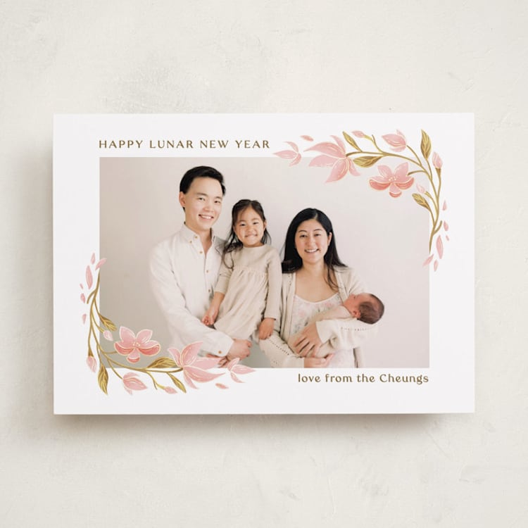 "Spring Magnolia Frame" - Lunar New Year Cards in Blossom by curiouszhi - Front