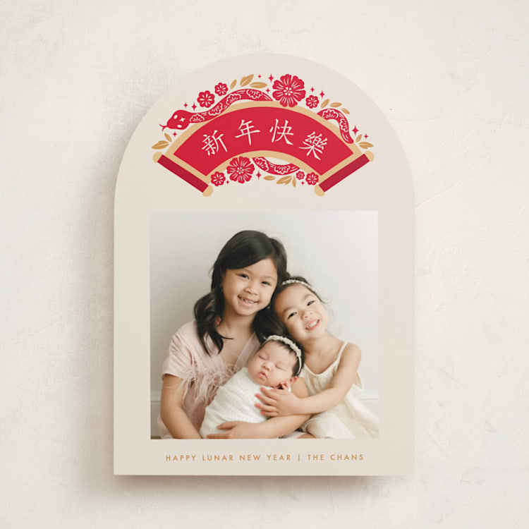 "Lunar Snake Arch" - Lunar New Year Cards in Fireworks by Vivian Yiwing - Front