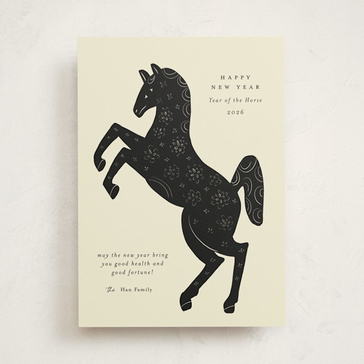 "New Year Horse" - Lunar New Year Cards in Ink by Ani Somi - Front