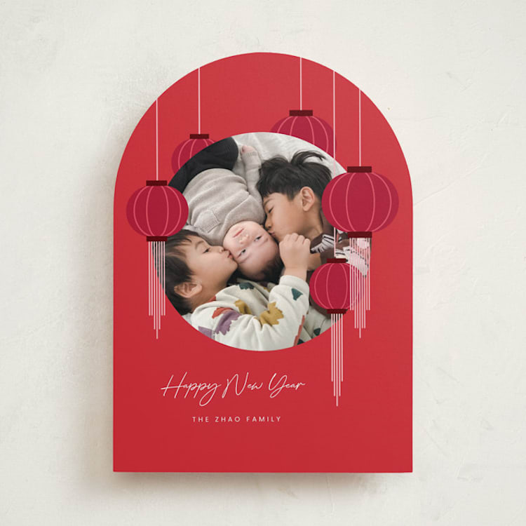 "Lucky Lanterns" - Lunar New Year Cards in Firecracker by Adelyn T. - Front