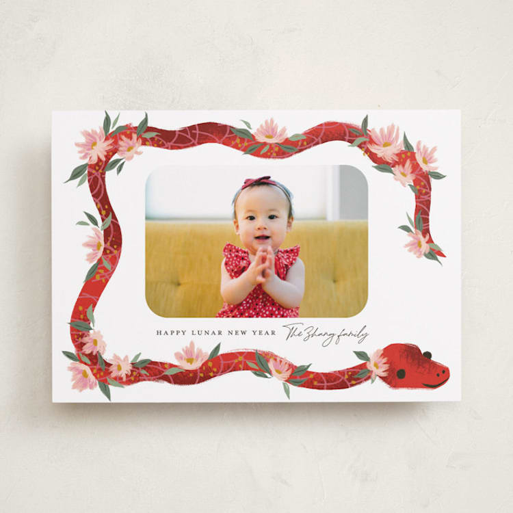 "Little New Year Snake" - Lunar New Year Cards in Blossom by Jackie Crawford - Front