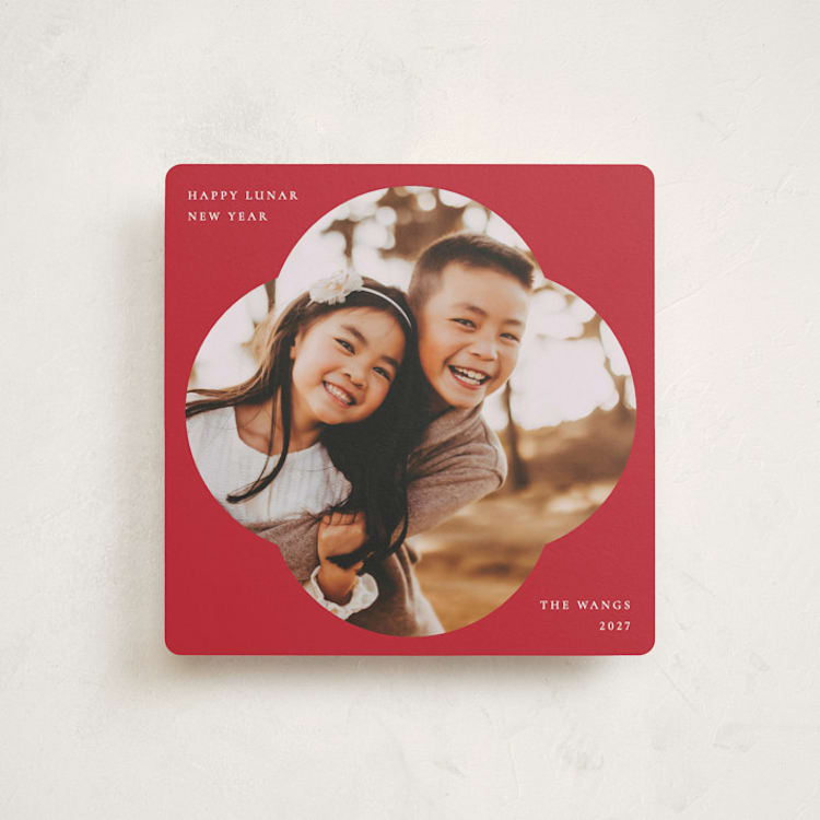 "lunar square" - Lunar New Year Cards in Dahlia by Sumak Studio - Front