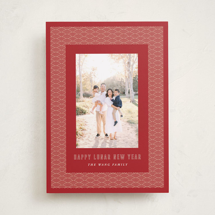 "Chinese New Year" - Lunar New Year Cards in Cranberry by Sherley Ferreira - Front