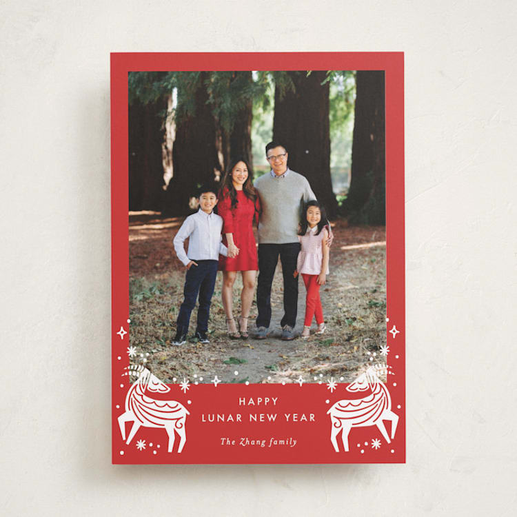 "Lunar Goat" - Lunar New Year Cards in Peppermint by Bethan - Front