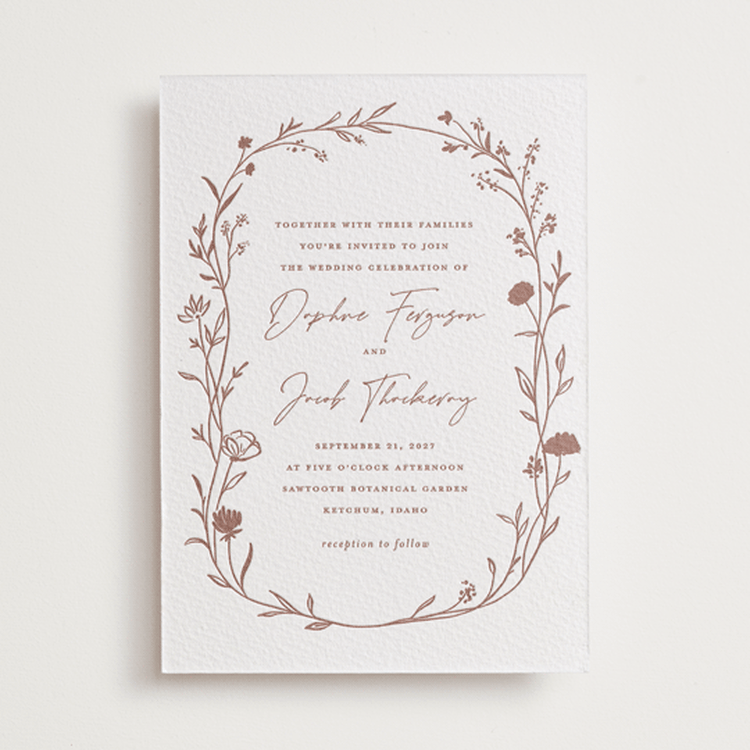 "Mille-feuille" - Letterpress Wedding Invitations in Cinnamon by chocomocacino - Front