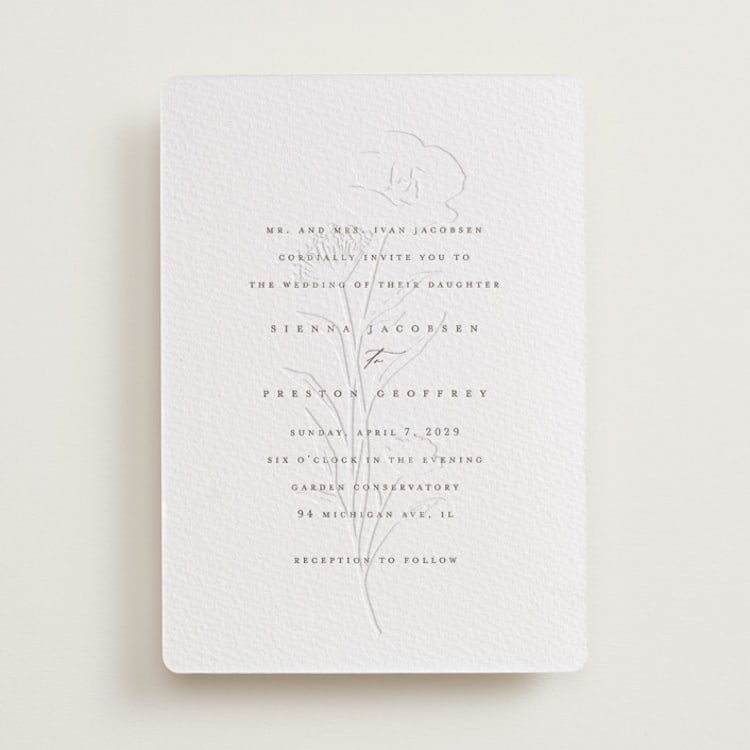"shiruko" - Letterpress Wedding Invitations in Cacao Bean | Blind Deboss by chocomocacino - Front