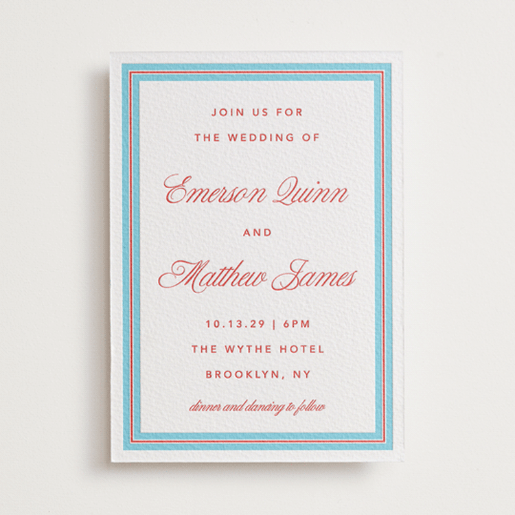 "Charm" - Letterpress Wedding Invitations in Ruby | Vista by Kelly Watkins - Front