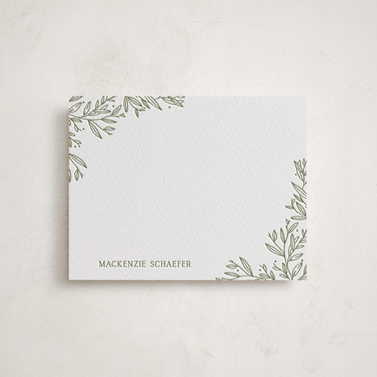"Beauty of Nature" - Personalized Stationery Cards in Artichoke by Oscar and Emma - Karly Depew - Front
