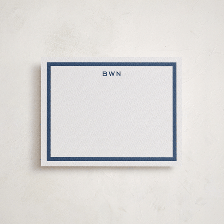 "Tailor" - Personalized Stationery Cards in Blueberry by Megan Davis - Front