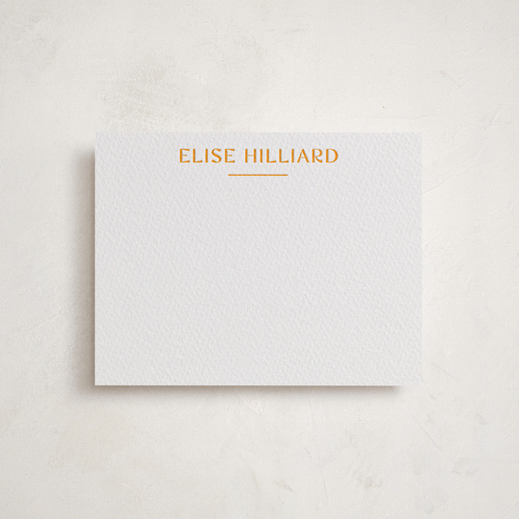 "Boldly" - Personalized Stationery Cards in Clementine by Blustery August - Front