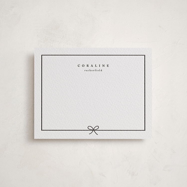 "CARINA" - Personalized Stationery Cards in Soft Black by chocomocacino - Front