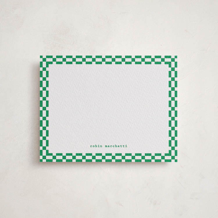 "Swiss" - Personalized Stationery Cards in Emerald by Julie Murray - Front