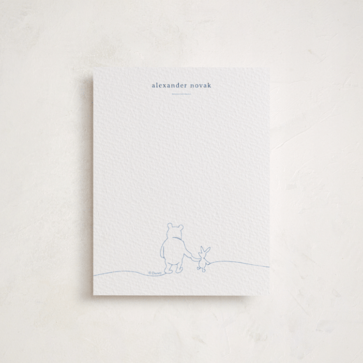 "A Simple Stroll | Winnie The Pooh" - Personalized Stationery Cards in Blueberry by Britt Mills - Front