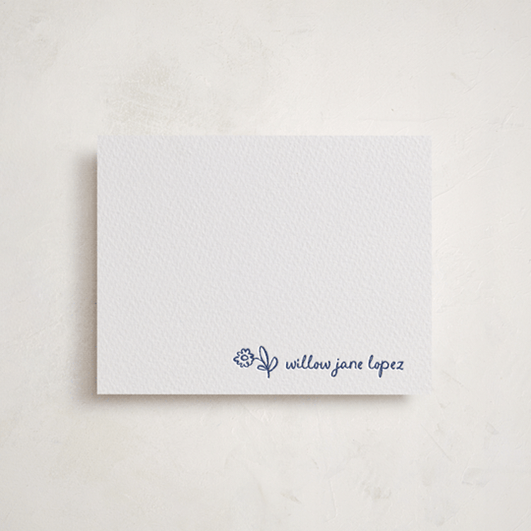 "little wildflower" - Personalized Stationery Cards in Lapis by Kelly Watkins - Front