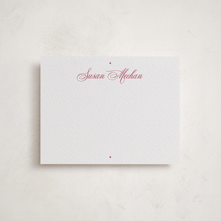 "Delicate" - Personalized Stationery Cards in Azalea by Blustery August - Front