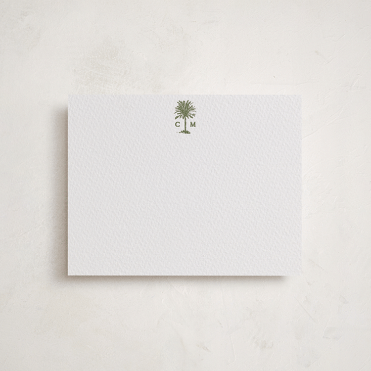 "Tropical" - Personalized Stationery Cards in Artichoke by Bethan - Front