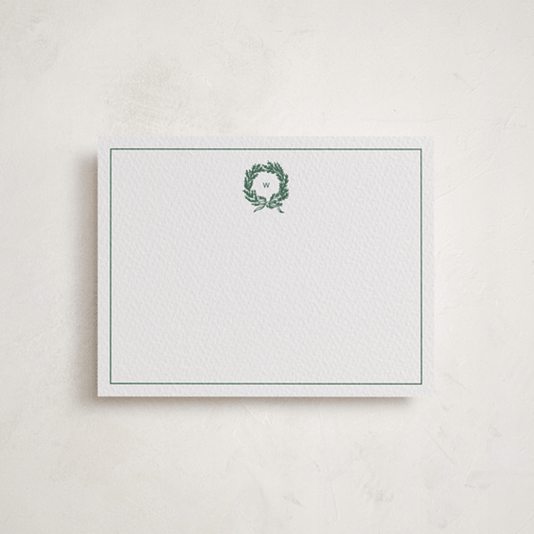 "Bristol" - Personalized Stationery Cards in Evergreen by Amy Kross - Front