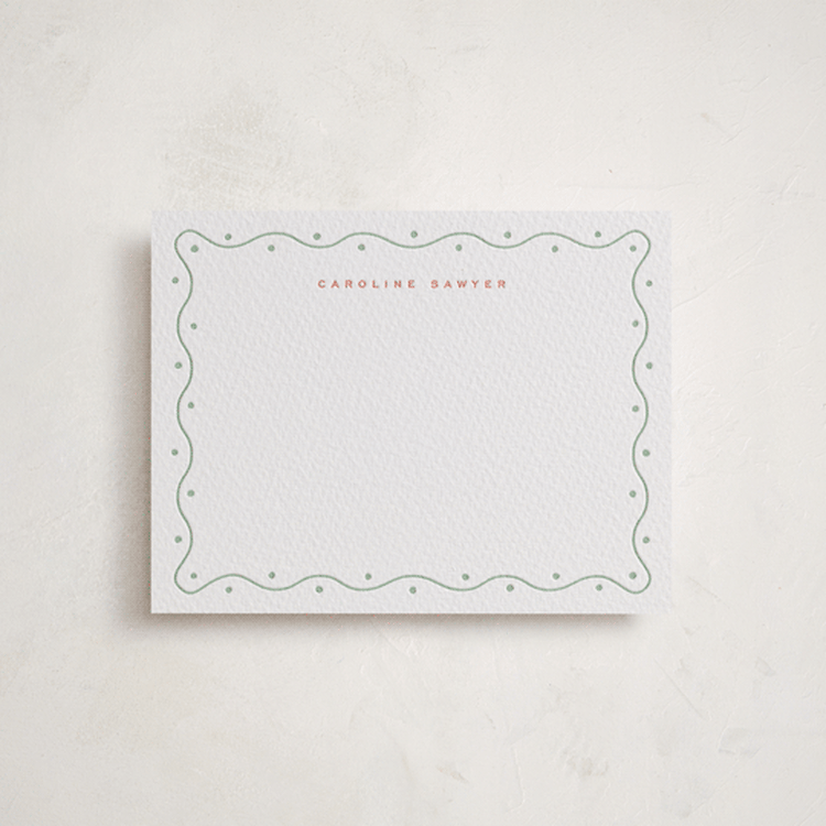 "Happiness" - Personalized Stationery Cards in Lichen | Paloma by Alston Foster - Front