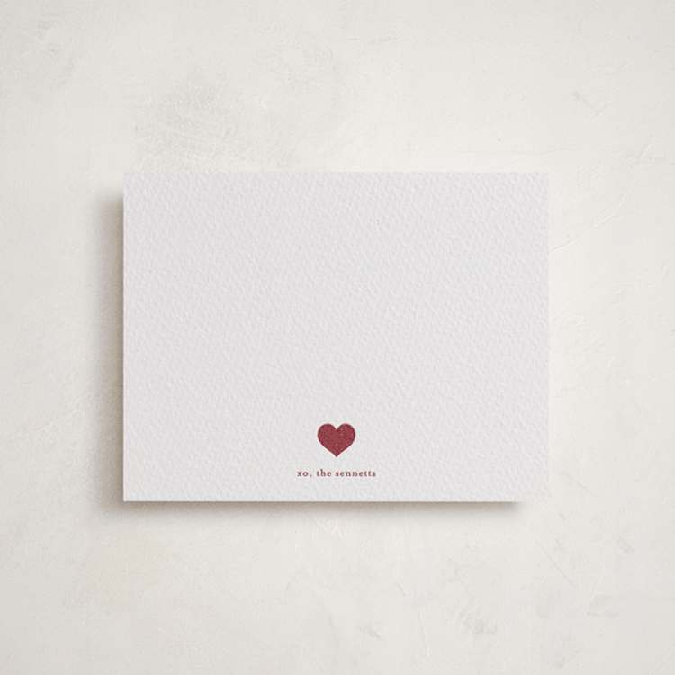 "Minimal heart" - Personalized Stationery Cards in Maraschino by Stacey Meacham - Front