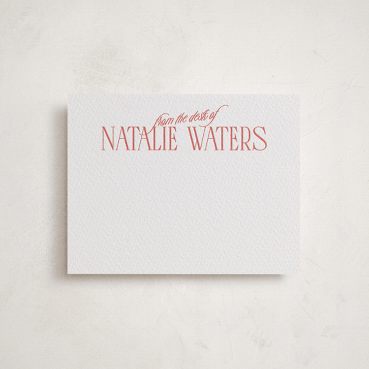 "Headline" - Personalized Stationery Cards in Grapefruit by JoAnn Jinks - Front