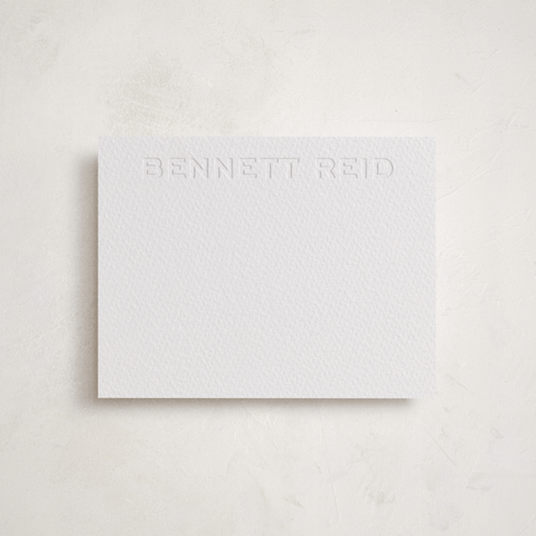 "Crewneck" - Personalized Stationery Cards in Blind Deboss by Megan Davis - Front