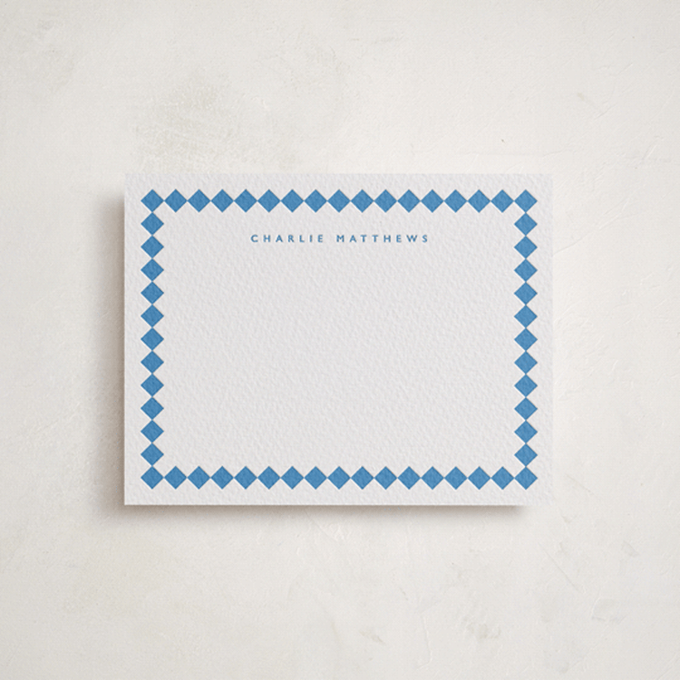 "azulejo" - Personalized Stationery Cards in Marine Blue by Pippa Shaw - Front