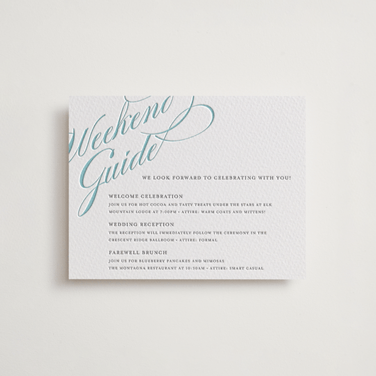 "Winter Flourish" - Letterpress Reception Cards in Smoke by Annie Clark - Front