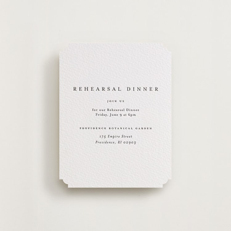 "A Thousand Years" - Letterpress Rehearsal Dinner Cards in Soft Black by Design Lotus - Front