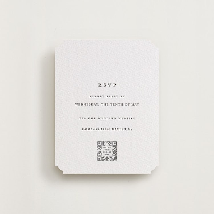 "A Thousand Years" - Letterpress RSVP Online Enclosure Cards in Soft Black by Design Lotus - Front