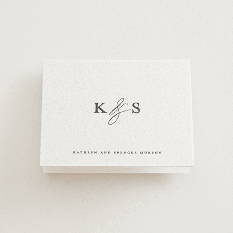 "classic composition" - Letterpress Wedding Thank You Cards in Soft Black by Olivia Raufman - Front