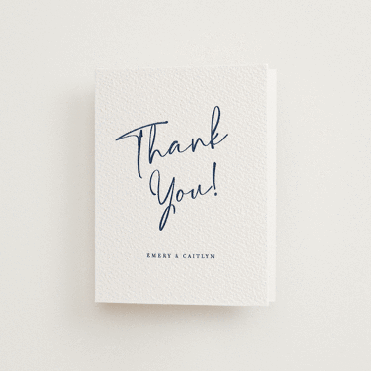 "Ink scribble" - Letterpress Wedding Thank You Cards in Blueberry by Adelyn T. - Front