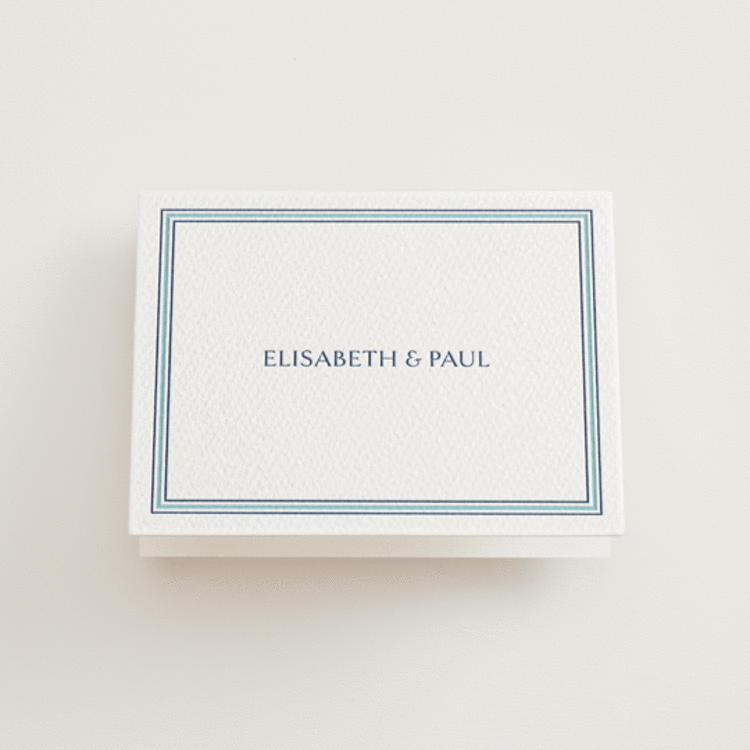 "Beaufort" - Letterpress Wedding Thank You Cards in Robin's Egg | Blueberry by Megan Davis - Front