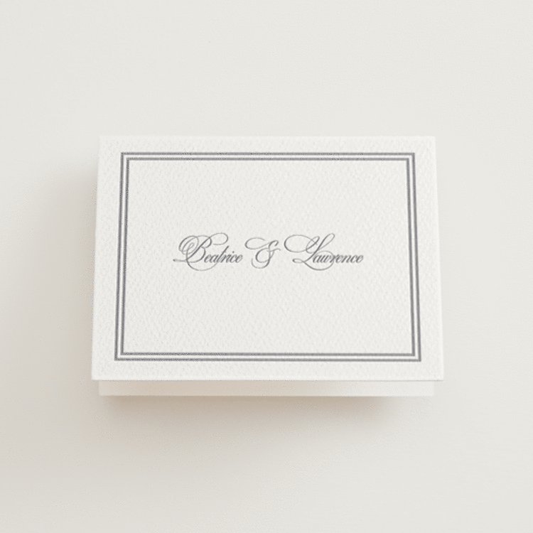 "Bradford" - Letterpress Wedding Thank You Cards in Graphite by Megan Davis - Front
