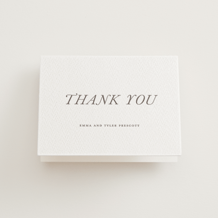 "Magnolia" - Letterpress Wedding Thank You Cards in Graphite by Eric Clegg - Front